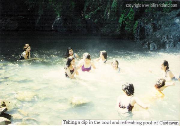 taking a dip in the pool